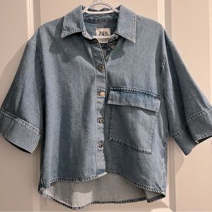 Zara Denim Shortsleeve Shirt in S